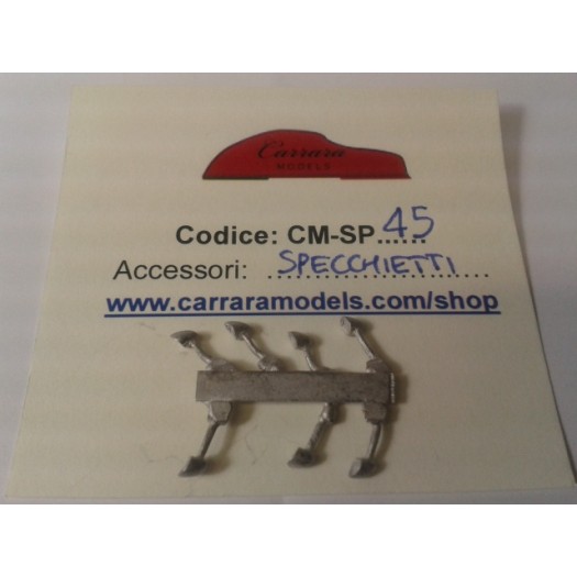 CM-SP45 set 7 pz. specchietti retrovisori laterali per auto in metallo bianco - scala 1:43